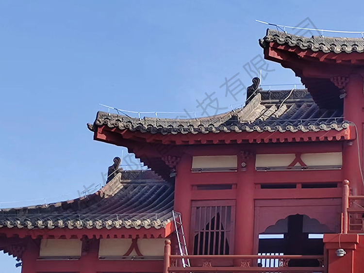 六安景區(qū)門(mén)樓防雷接地施工三